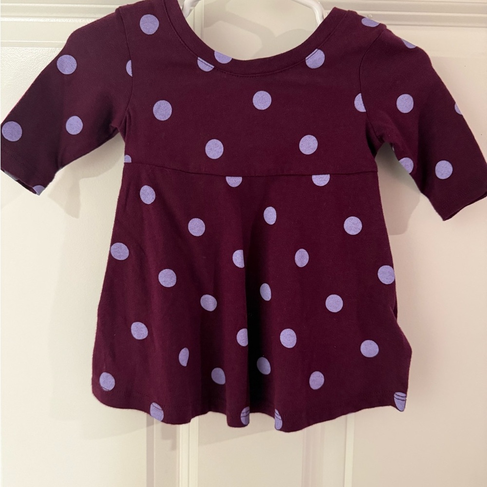 Baby Gap Polka Dot Dress in Burgundy and Lavender 0-3 Months